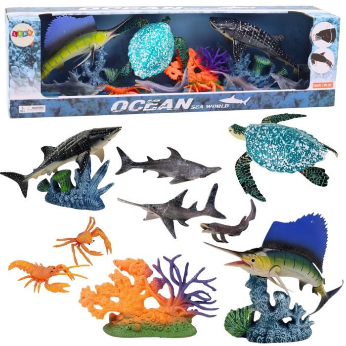 Set de Figuras de Animales Marinos con Elementos Móviles