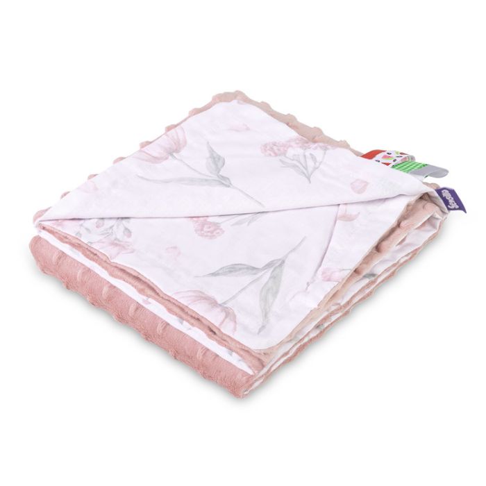 Manta Minky de Sensillo en color rosa suave, perfecta para arropar al bebé.