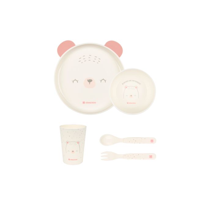 Juego de vajilla infantil Kikkaboo Bear with me Rosa