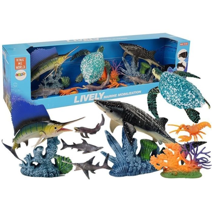 Juego de Figuras de Animales Marinos con Elementos Móviles