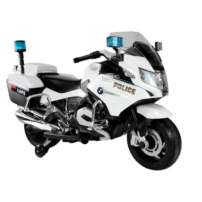 Moto eléctrica BMW Policía blanca para niños