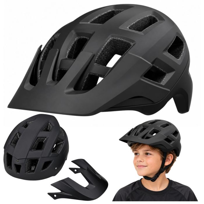 Casco MTB ajustable de Lean con visera desmontable, ideal para ciclismo.