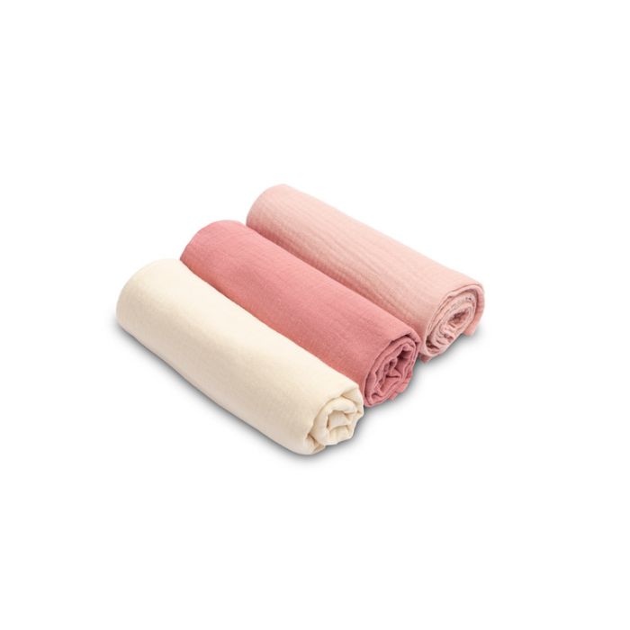 Pañales Muselina Rosa Sensillo - Pack de 3 Unidades