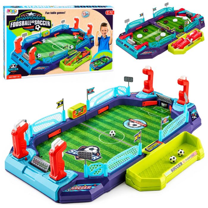 Juego de mesa arcade 2 en 1 fútbol y hockey de Lean toys.
