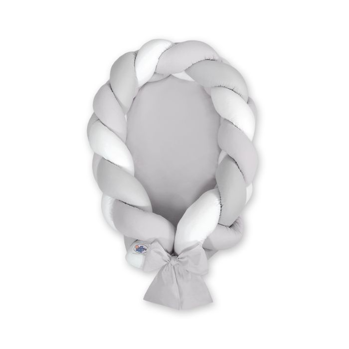 Nido Trenzado 2 en 1 My Sweet Baby - Blanco y Gris