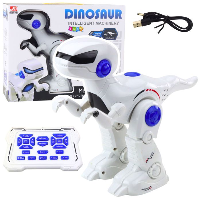Robot dinosaurio tirano REX interactivo de Lean toys en acción.