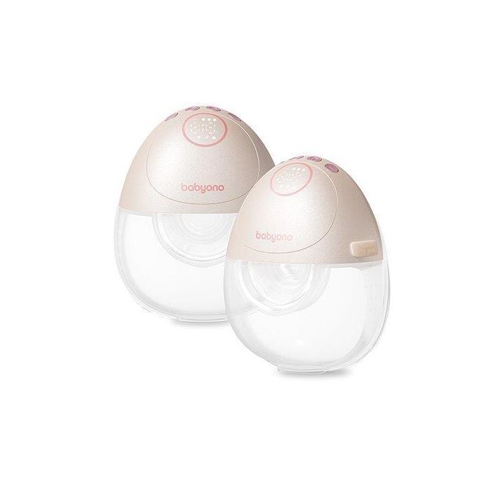 Sacaleches Babyono Venus Duo con diseño portátil y manos libres.