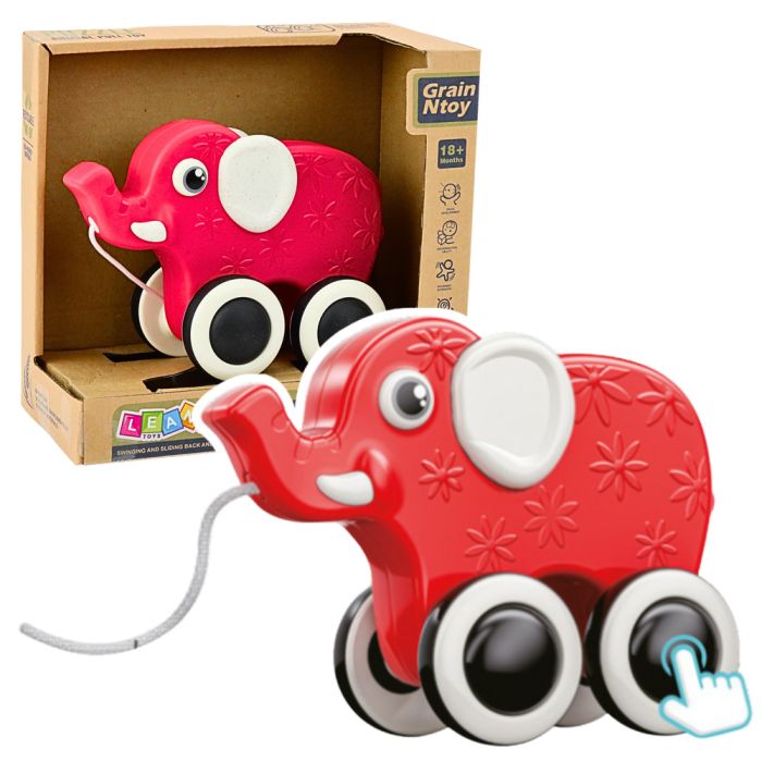 Juguete Tirador de Elefante Rojo con Sonajero