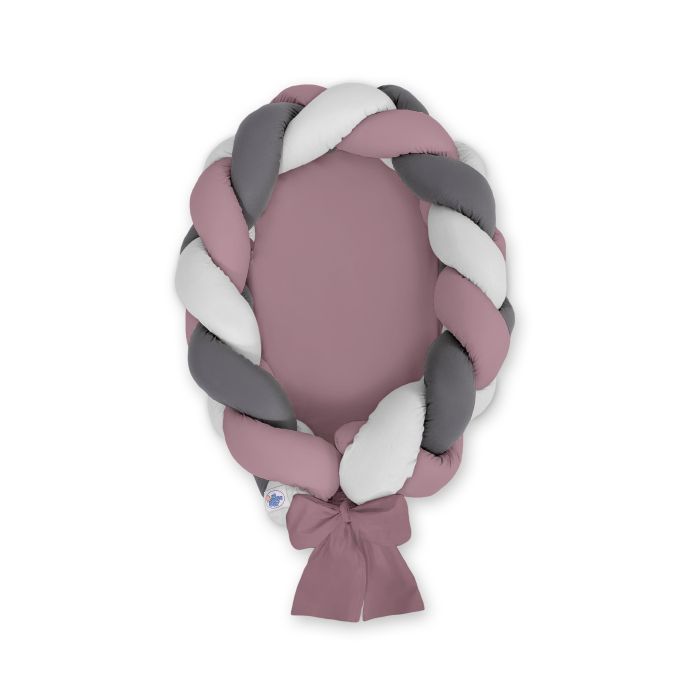 Braided Baby Nest 2 In 1 - Pastel Violet - Gray - Anthracite