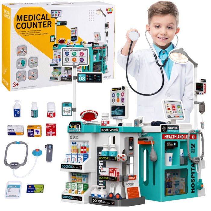 Set Médico Infantil con Mesa y Accesorios 77 Piezas