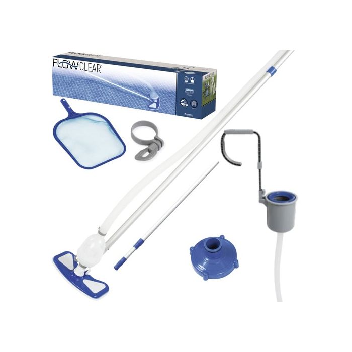 Kit mantenimiento limpiafondos con cesta y pértiga , Bestway 58237