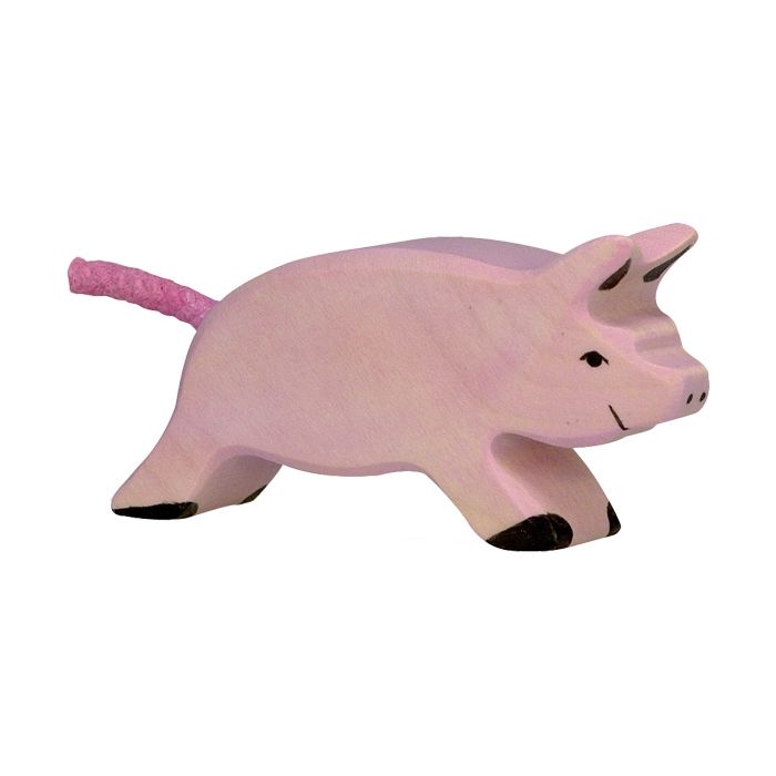 Figura de madera Lechón Corriendo Holztiger - imagen 2