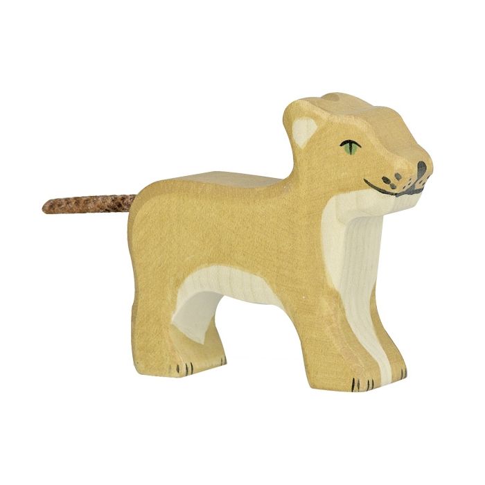 Figura de madera León pequeño Parado Holztiger - imagen 2