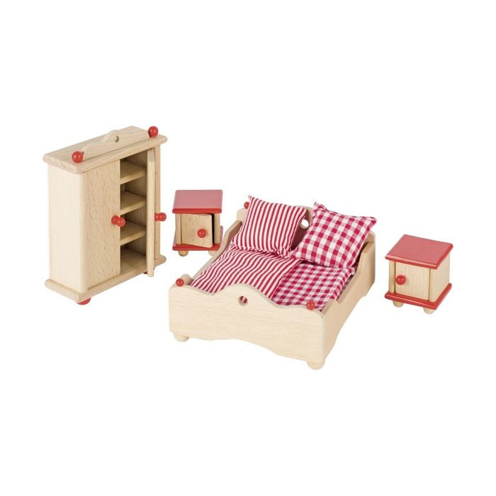 Muebles para dormitorio de casa de muñecas con Cama , Goki