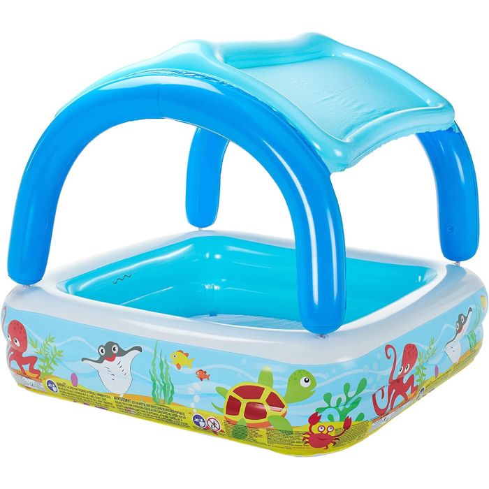Piscina Hinchable Infantil con Parasol Animales Marinos , Bestway