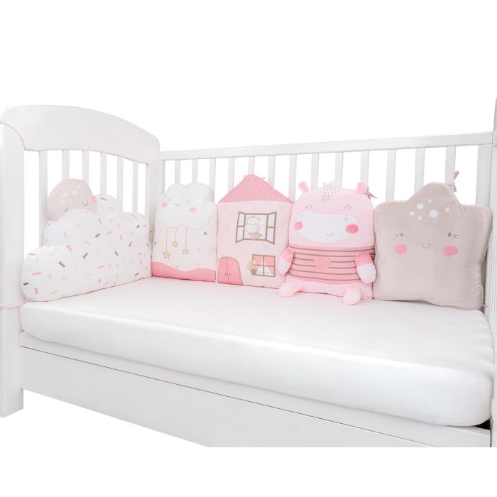Juego de almohadas de peluche para cuna Hippo Dreams