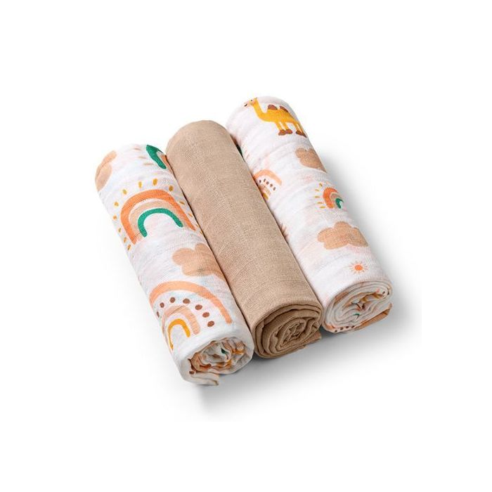 Muselinas Beige para Bebé, 3 unidades