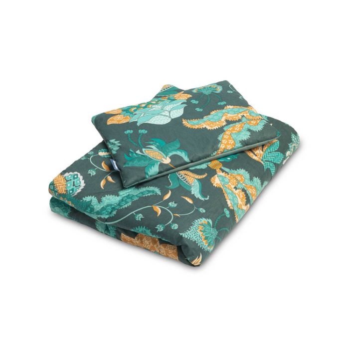 Juego de Edredón + Almohada de terciopelo Paraíso Esmeralda