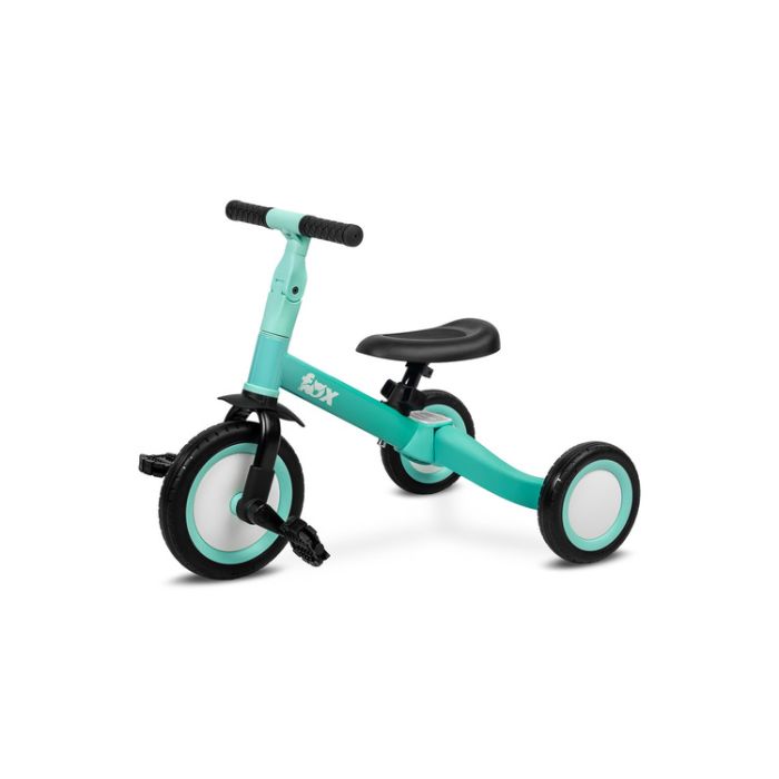 Bicicleta Infantil 4 en 1 FOX – Correpasillos, Bicicleta de Equilibrio y Pedales Ajustables-Turquesa