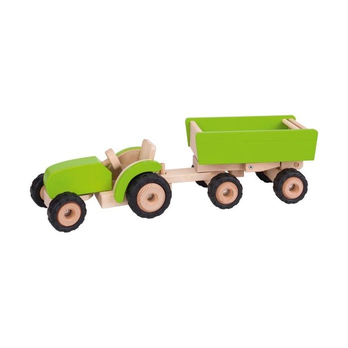 Tractor verde con remolque , Goki