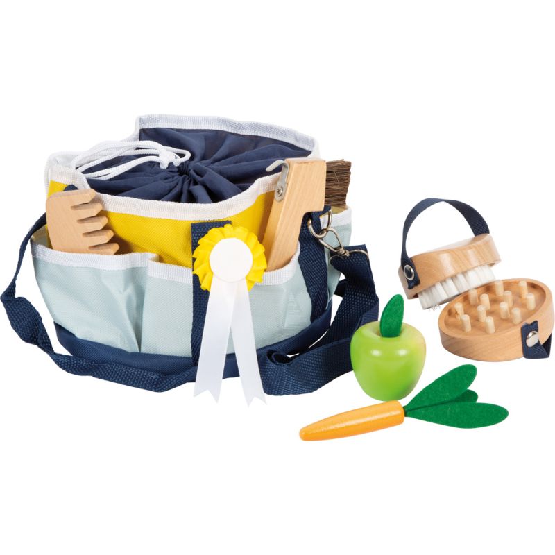Set de Aseo para Caballos de Juguete con Bolsa - Juguete de Madera