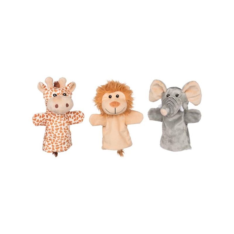 Pack de 6 marionetas de animales salvajes (3 modelos), de Goki