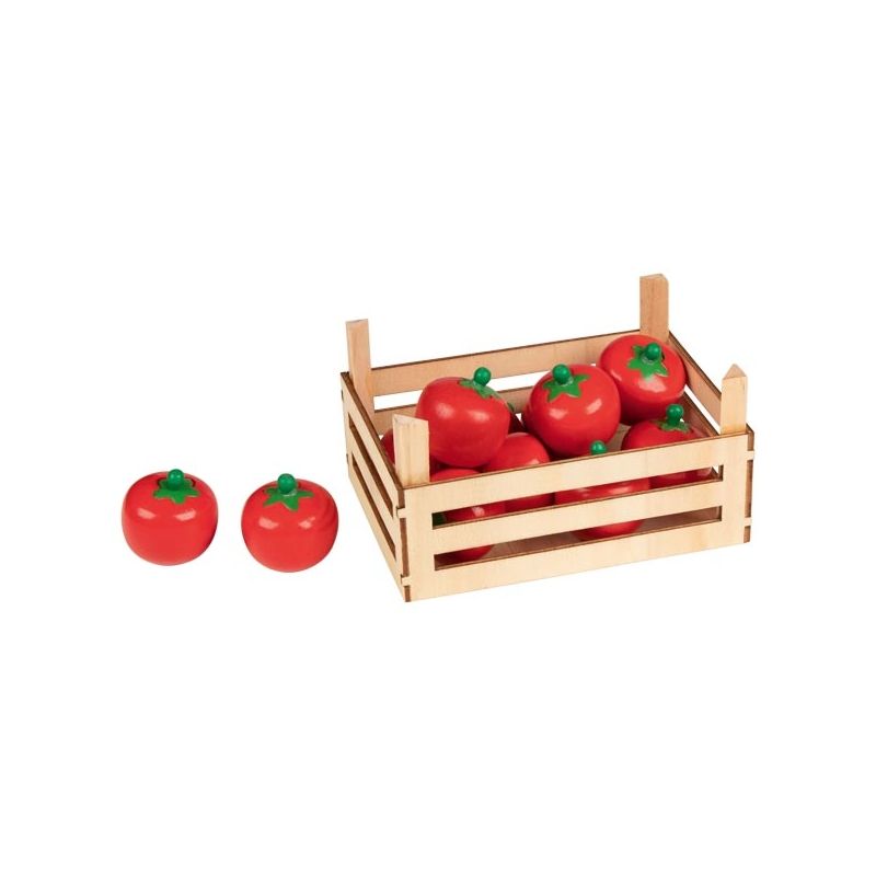 Caja de madera con 10 tomates, de Goki