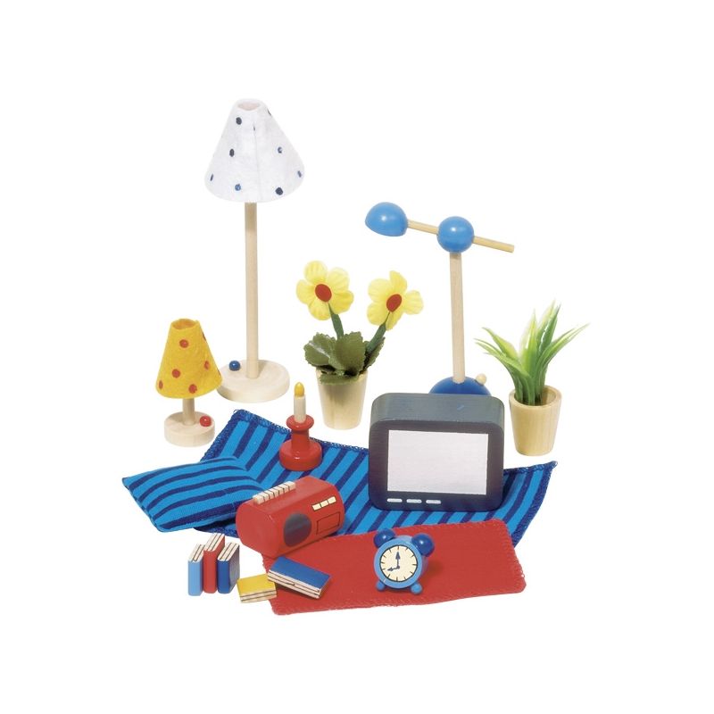 Set de accesorios de salón para casa de muñecas, de Goki