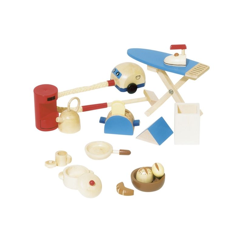 Utensilios de cocina y limpieza para casa de muñecas, de Goki