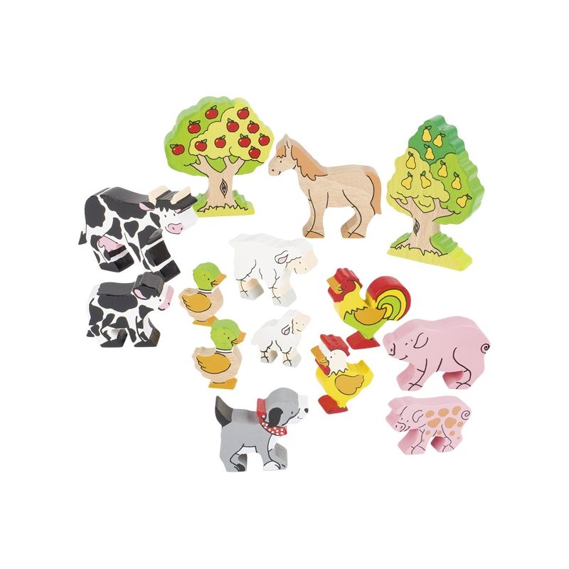 Animales de granja de madera, de Goki