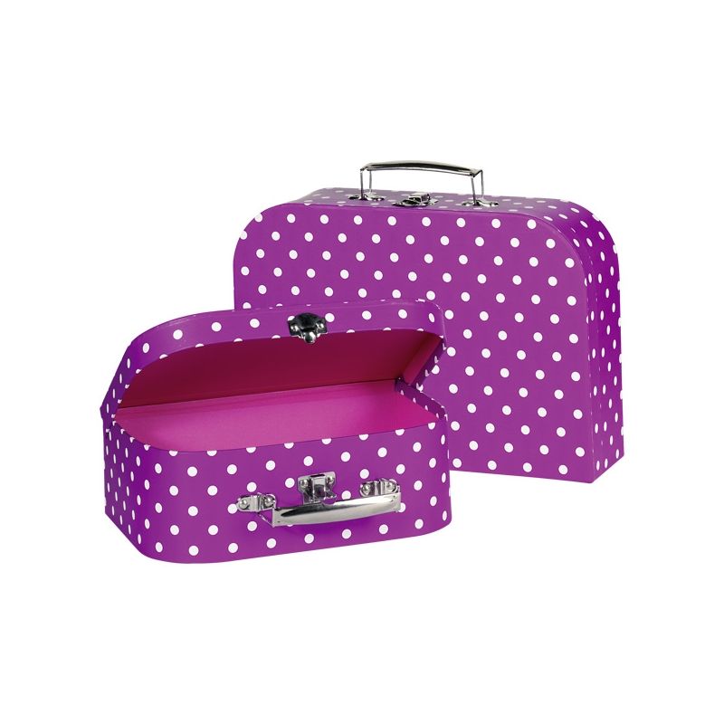 Set de 2 maletas lilas con lunares blancos, de Goki