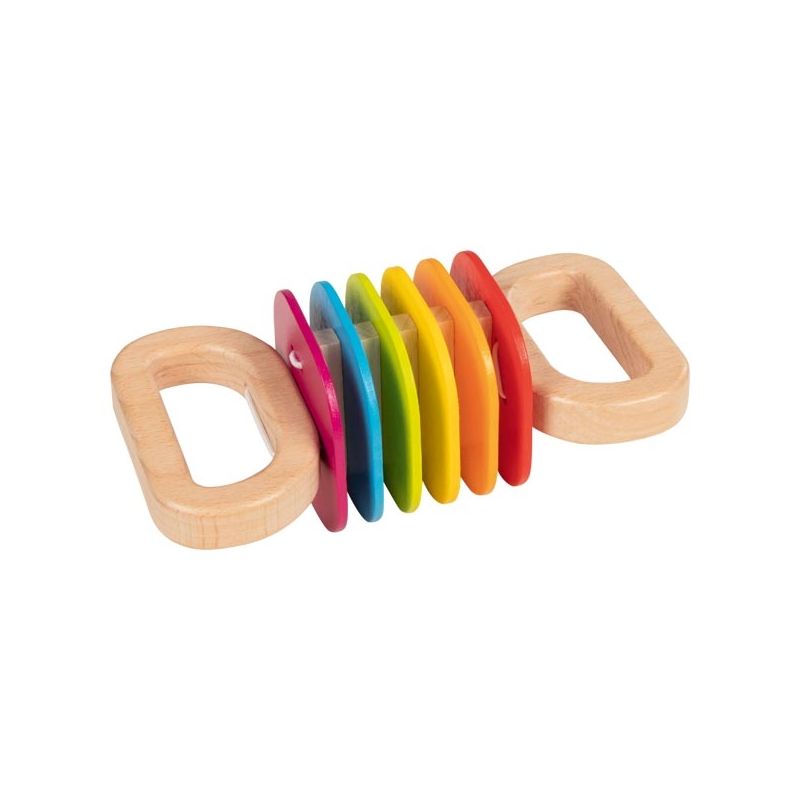 Sonajero arco iris de madera, de Goki