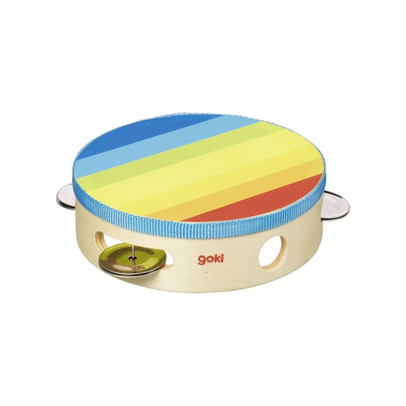 Pandereta con cascabeles multicolor, de Goki