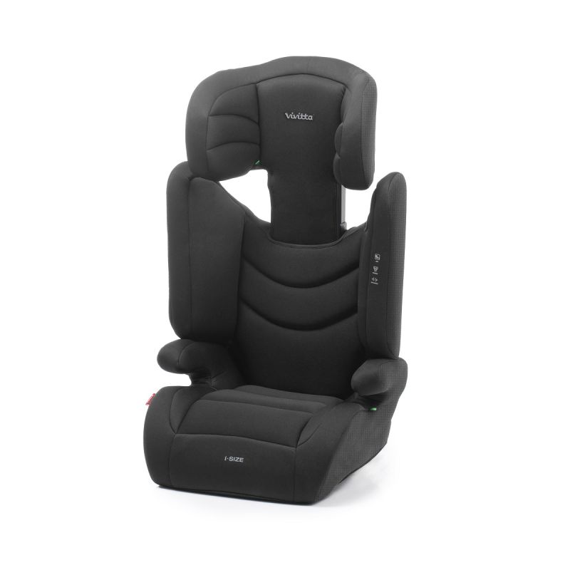 Silla de Coche Vivitta Vitto i-Size - Elevador con Respaldo, 100-150 cm - Negro, Ajustable y Lavable