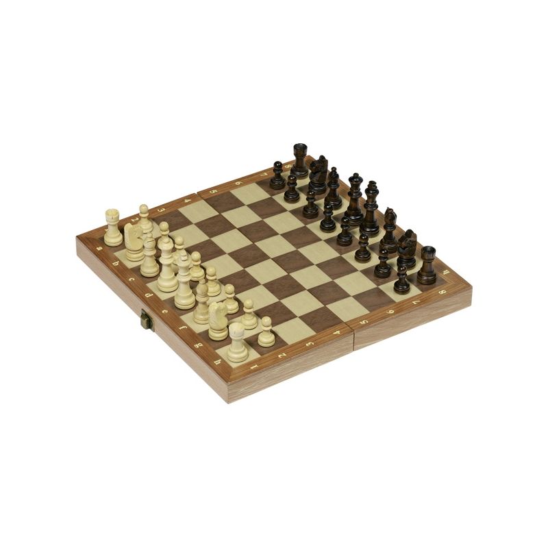 Ajedrez en caja de madera
