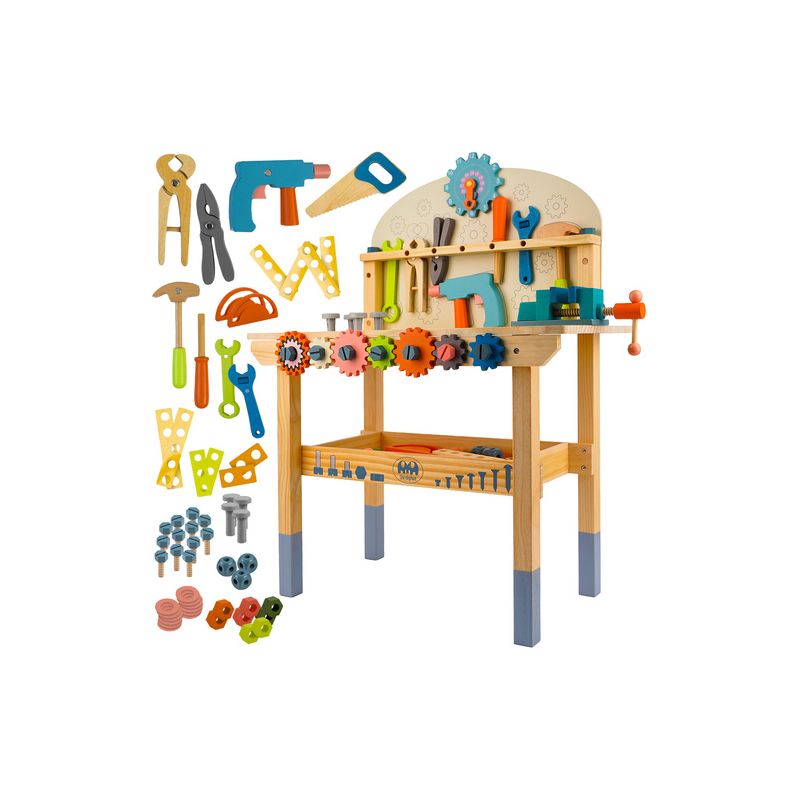 Taller Infantil de Madera 3-en-1 con Herramientas – Banco de Trabajo Educativo KRUZZEL