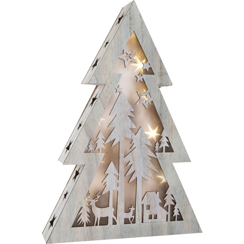 Árbol de Navidad iluminado Shabby Chic, grande , 33 x 6.5 x 48 cm