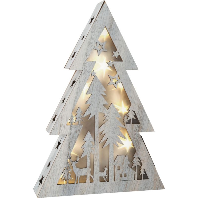 Árbol de Navidad iluminado Shabby Chic, pequeño , 26 x 5.5 x 37 cm