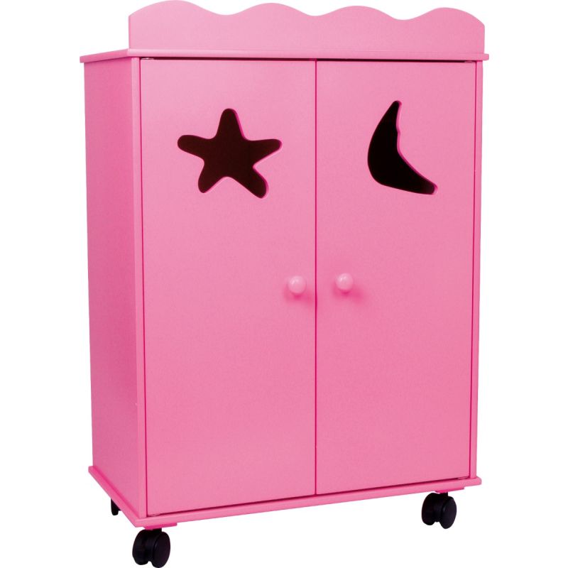 Armario de madera Rosa para Muñecas