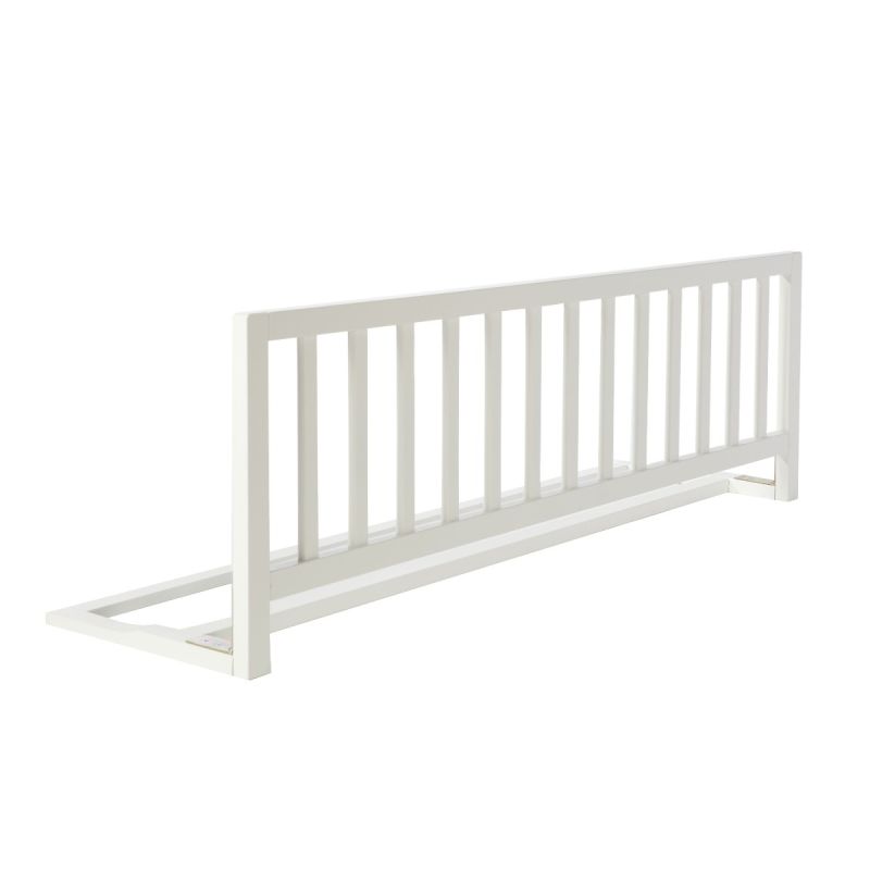 Barrera de cama de madera blanca de 120 x 40 cm, fabricada en haya, segura para niños en transición a cama grande.