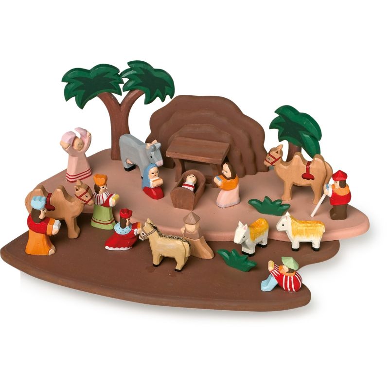Belén de Navidad, piezas talladas a mano 