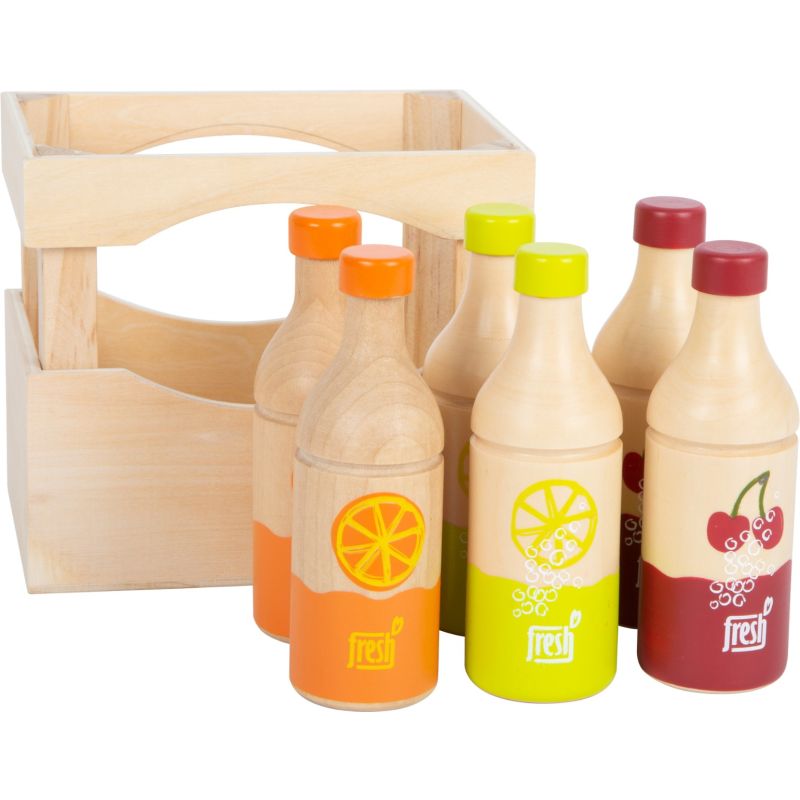 Caja con botellas para supermercado de juguete - 7 piezas
