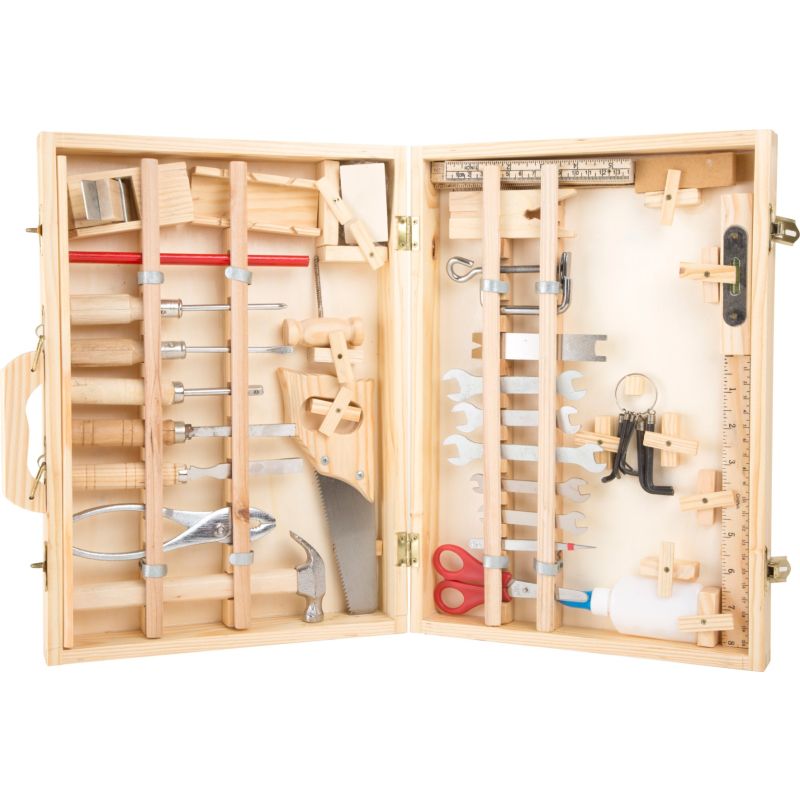 Caja de herramientas de madera Deluxe - 48 piezas