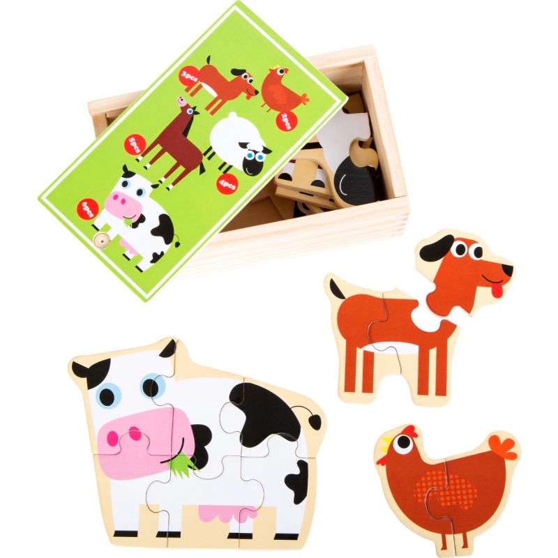 Caja de puzzles animales de la Granja - 20 piezas