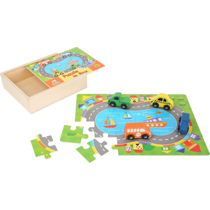 Caja de puzzle de madera Tráfico