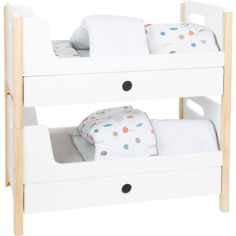 Cama litera para muñecas Little Button , Legler. Incluye ropa