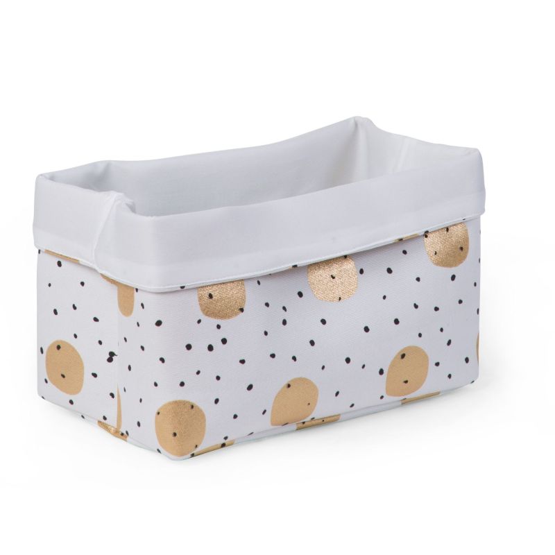 Cesta de almacenamiento Lunares Dorados , 32 x 20 x 20 cm