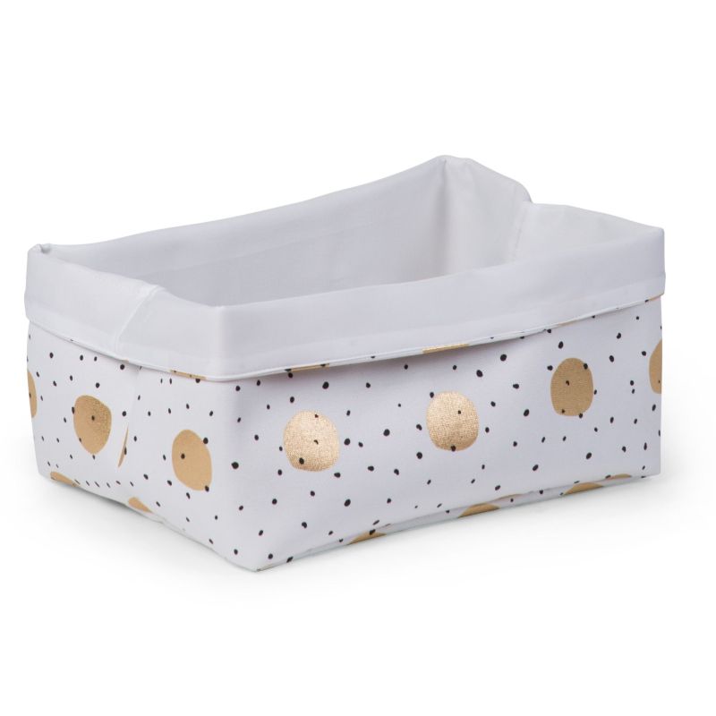 Cesta de almacenamiento Lunares Dorados , 40 x 30 x 20 cm