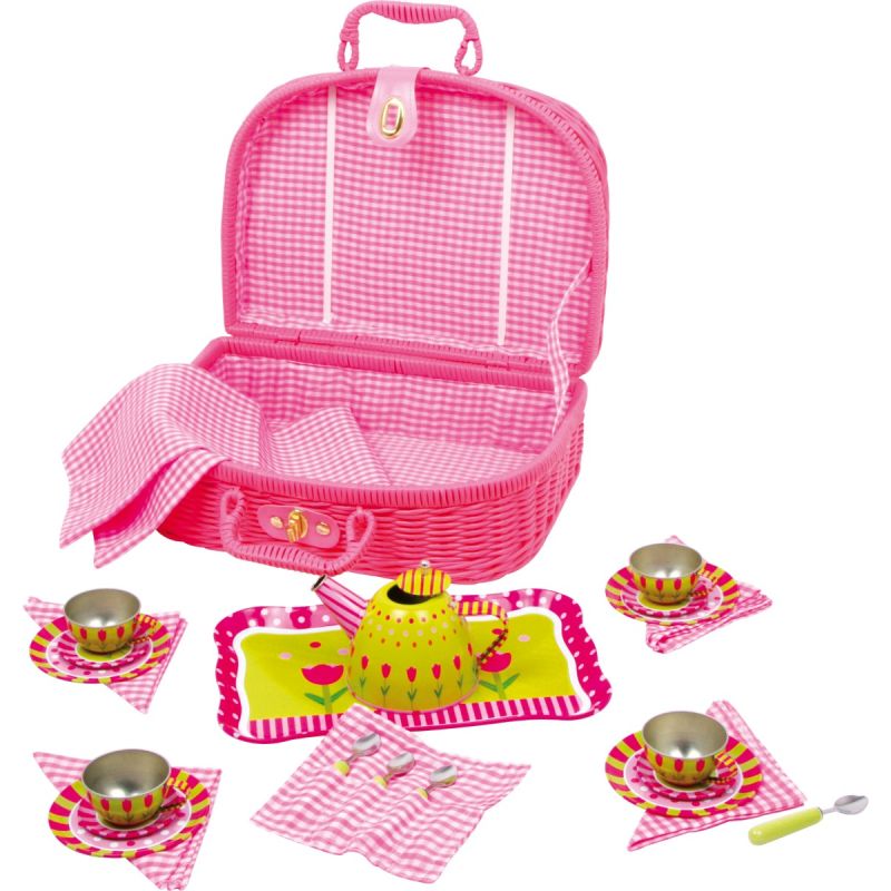 Cesta de picnic Flower - Incluye juego de té