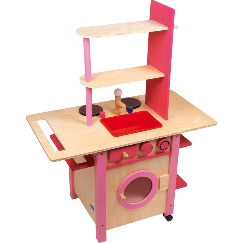 Cocinita de madera rosa 